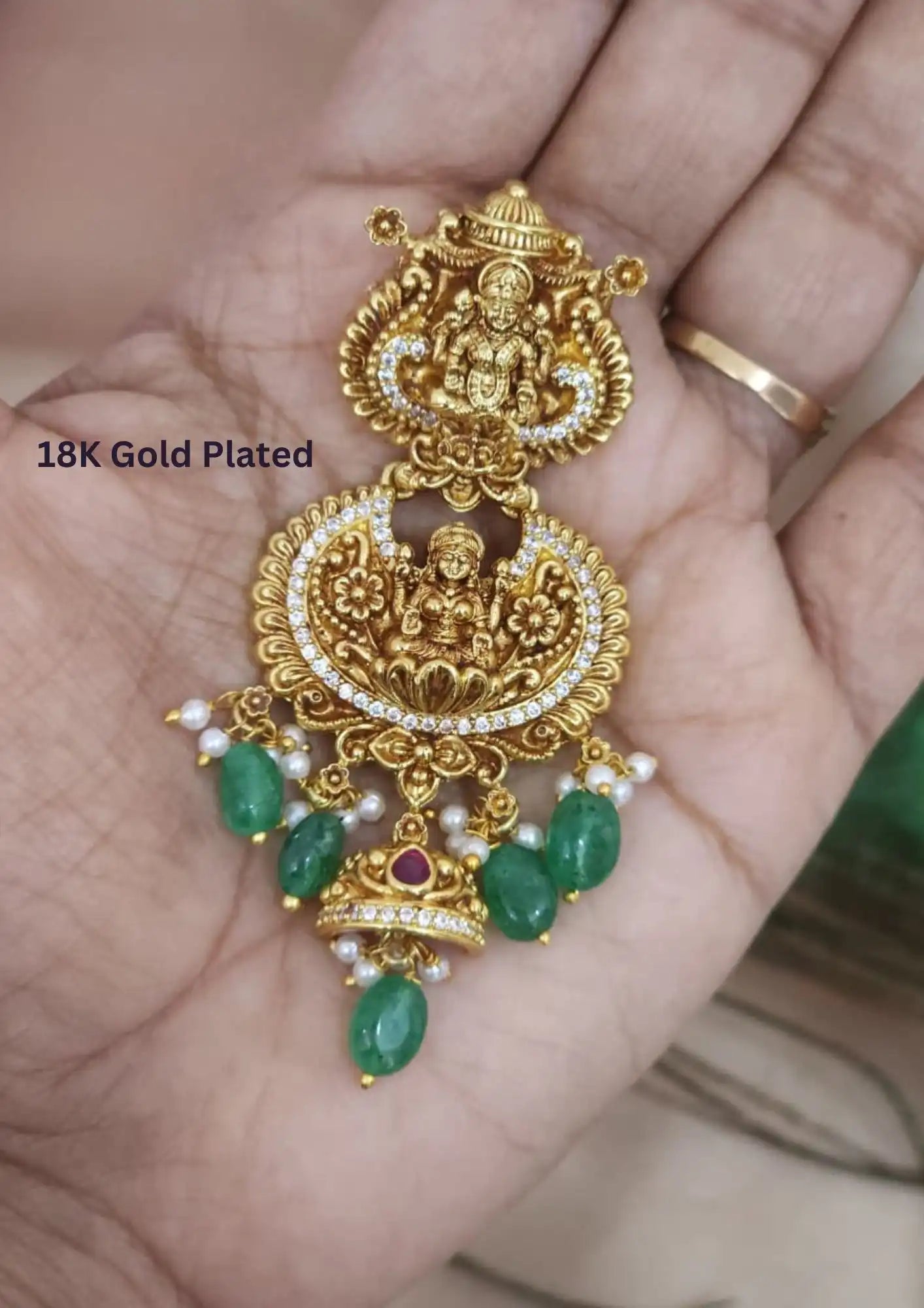 Nakshi 18k gold platted temple jewellery pendent