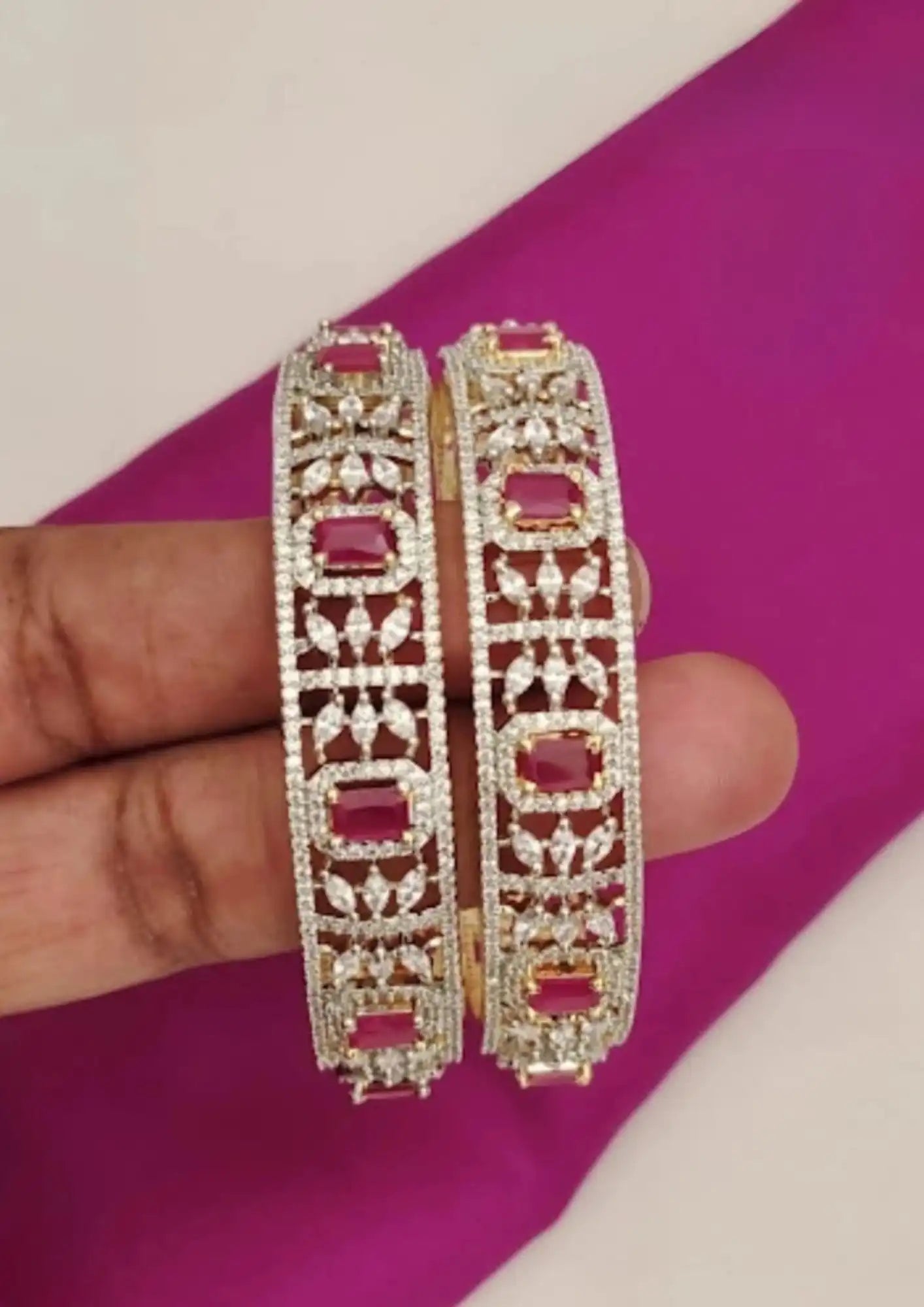 American Diamond Bangles Imitation Jewellery Online | Sonaaz India