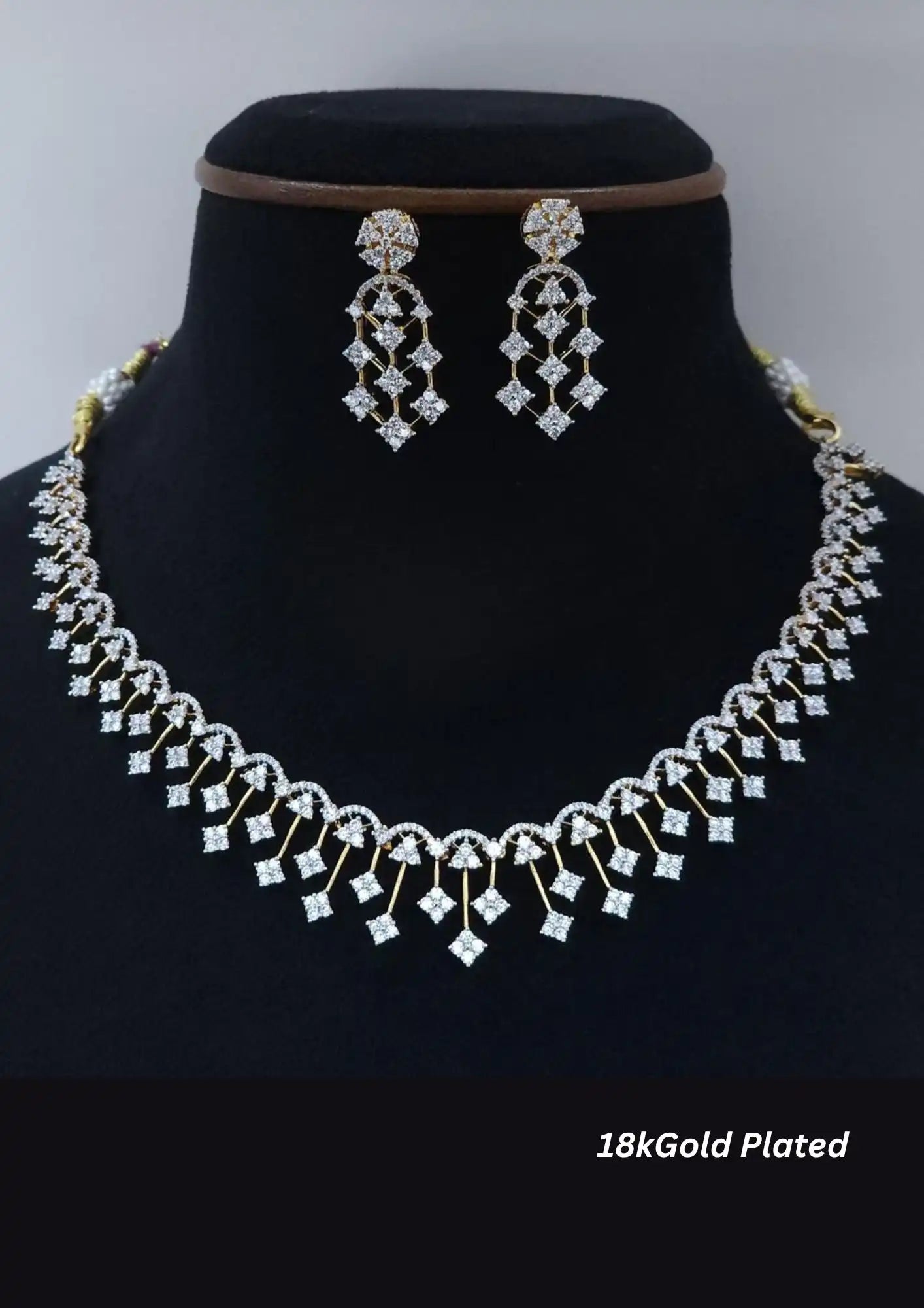 American diamond necklace with earrings