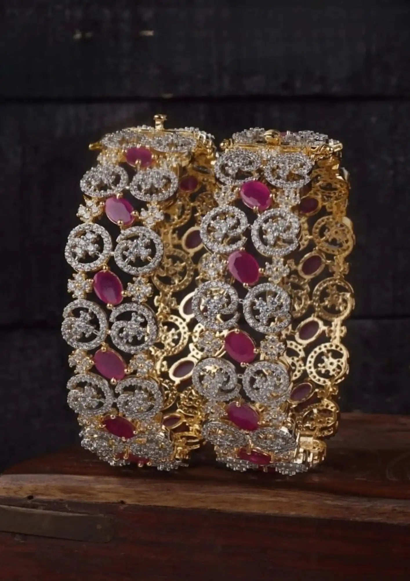 American Diamond Openable Bangles Imitation Jewellery Online | Sonaaz India