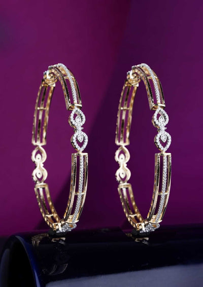 American diamond finish 18k gold plated bangles