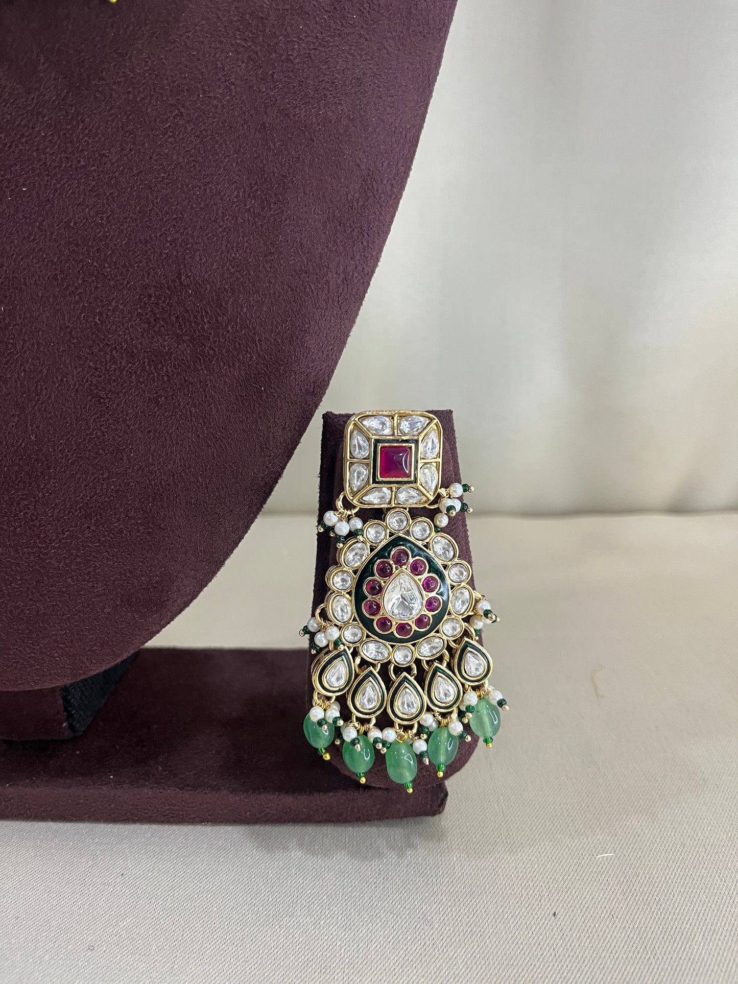 Meenakari Polki Necklace Set - Emerald & Ruby