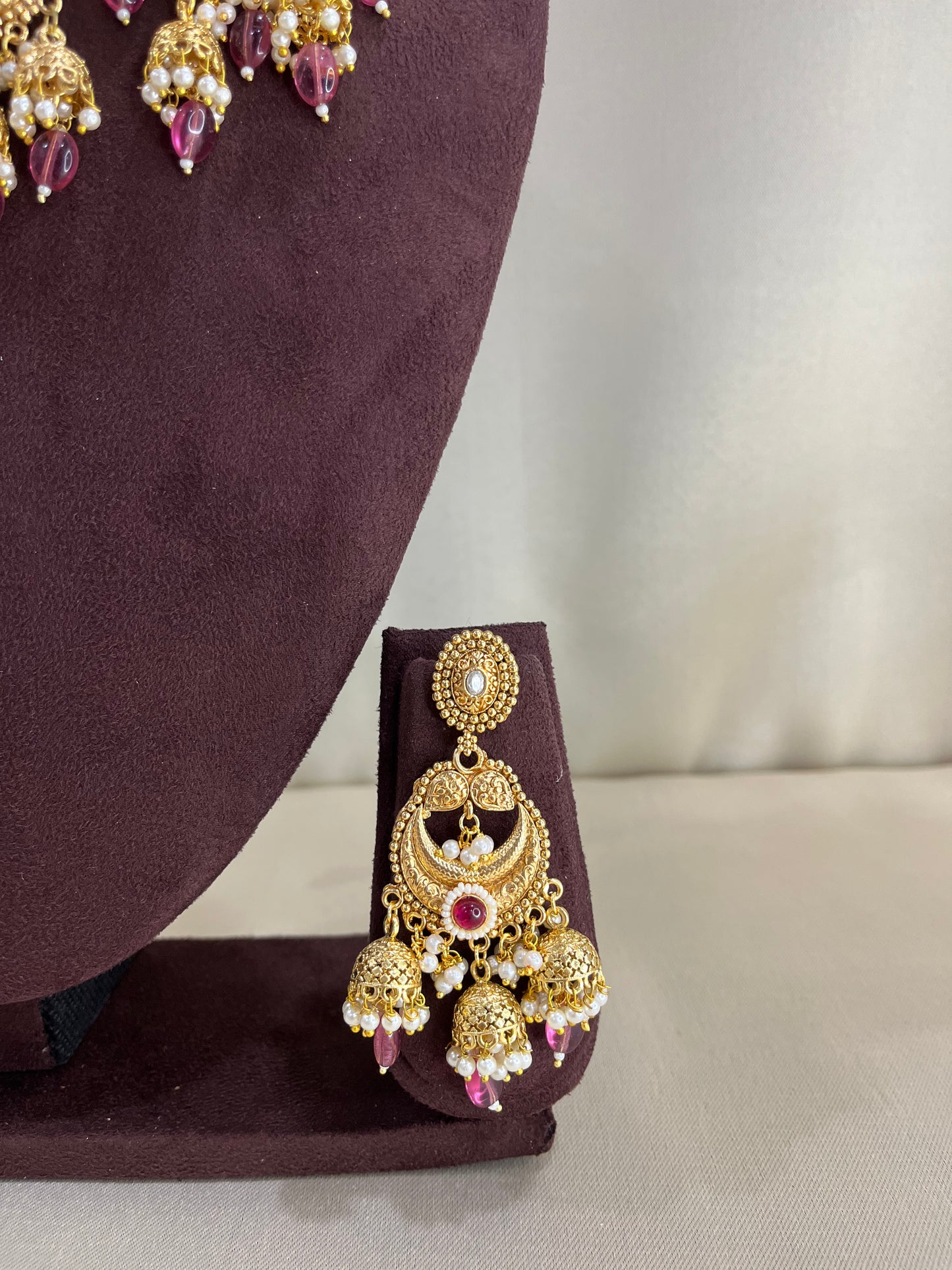 Heritage South Indian Necklace Set - Ruby