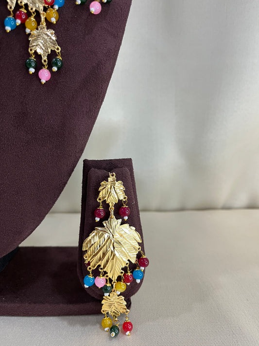 Heritage Light Weight Lotus Neckalce Set - Multi