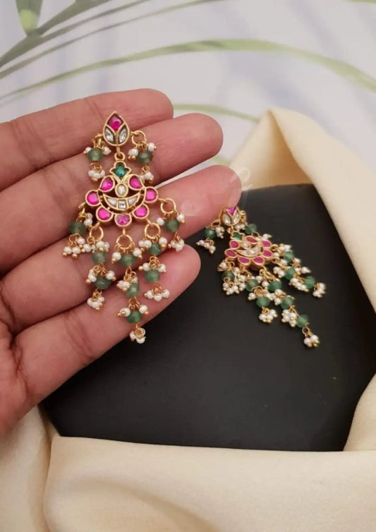 Jadau Kundan Earrings Imitation Jewellery Online | Sonaaz India