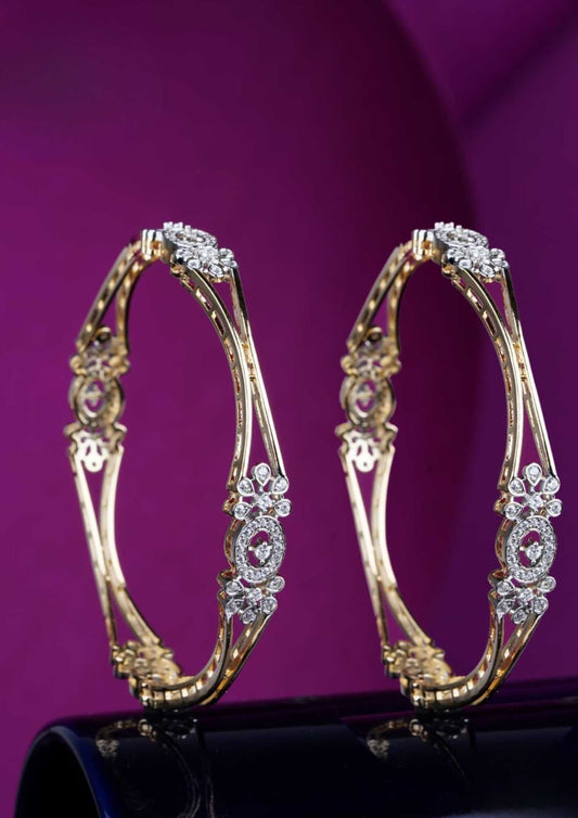 American diamond gold plated bangles