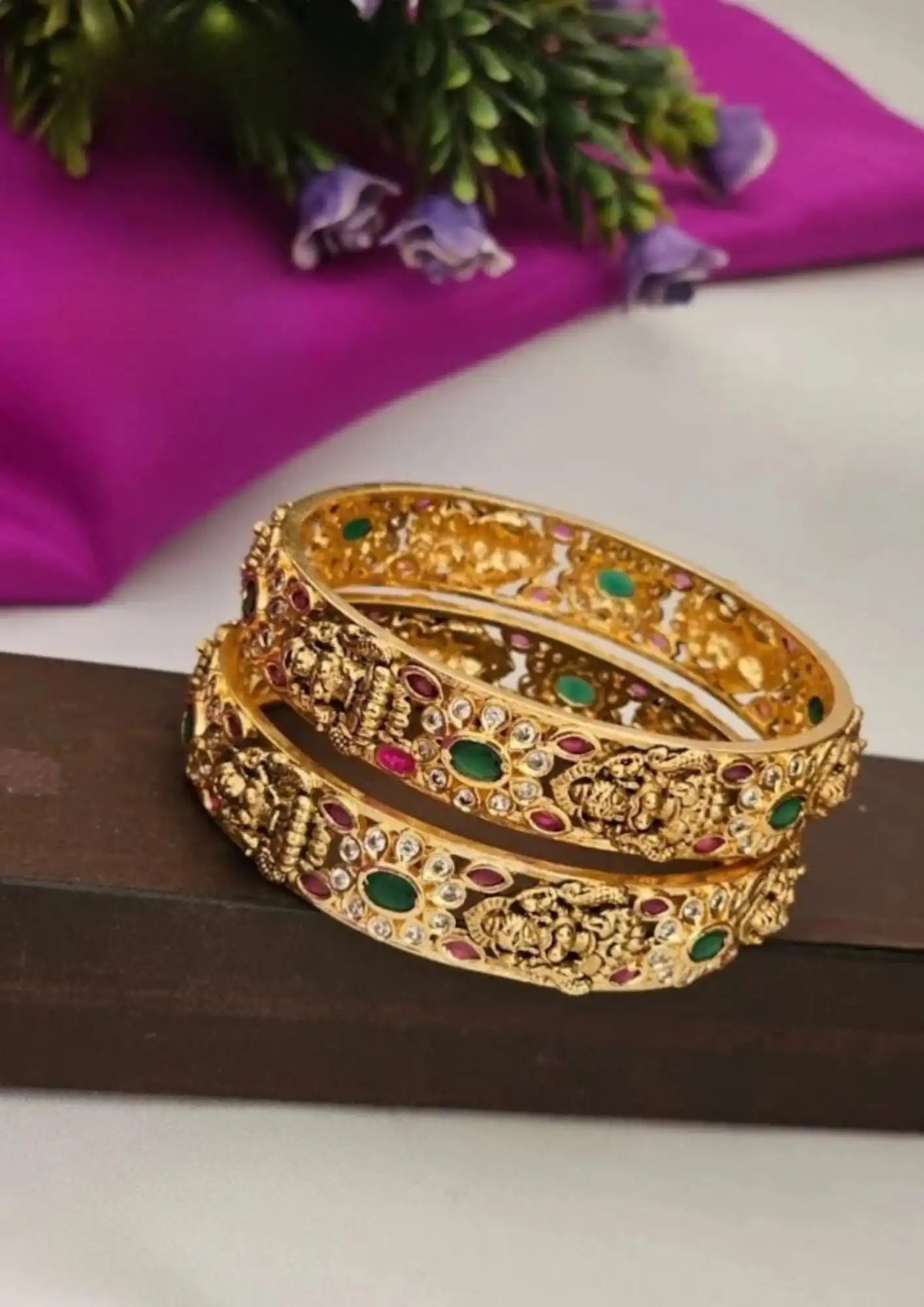 Kundan Bangles South Indian Imitation Jewellery Online | Sonaaz Hyderabad