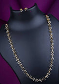 American diamond finish stone necklace with earrings