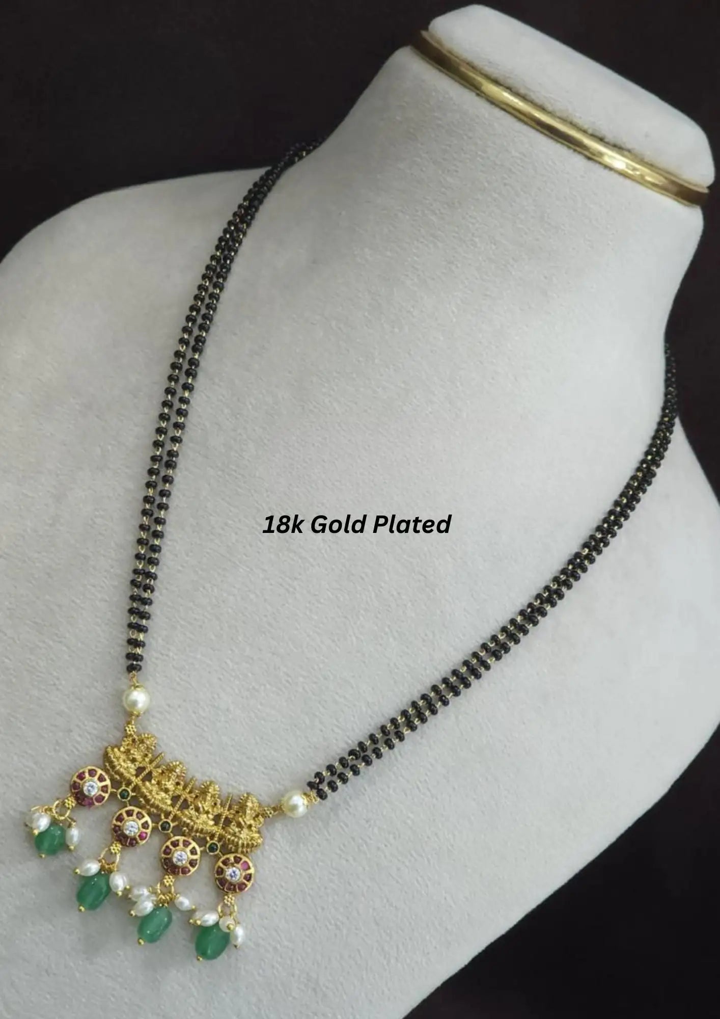 Kundan temple jewelry 18K gold plated mangalsutra