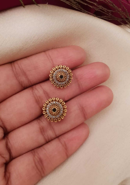 Kundan stone 18k gold platted studs
