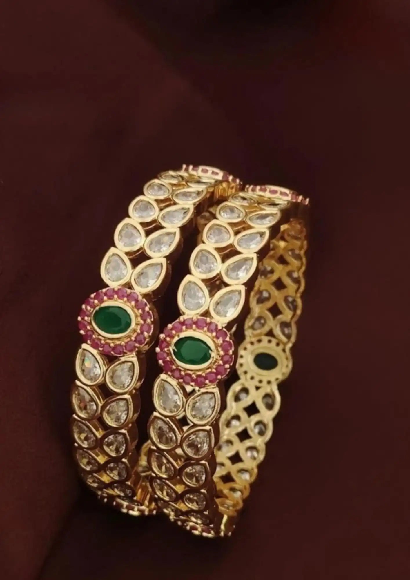 Kundan Bangles Imitation Jewellery Online | Sonaaz India