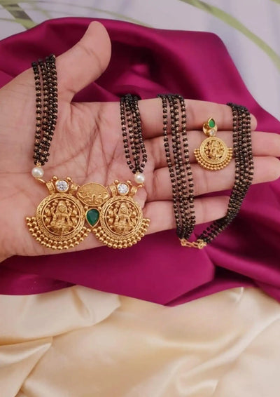 Kundan Black Beads Mangalsutra Festive Jewellery | Sonaaz