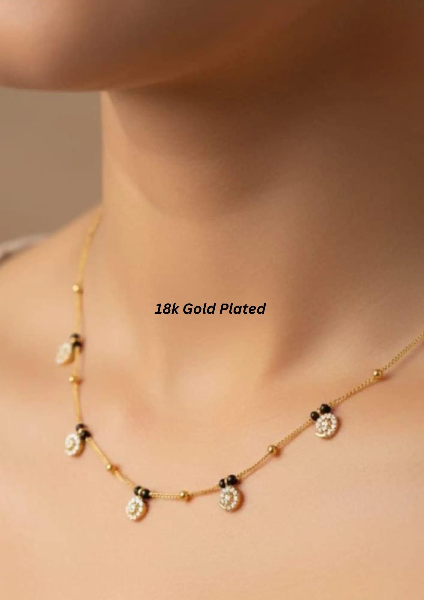 American diamond 18k gold plated mangalsutra