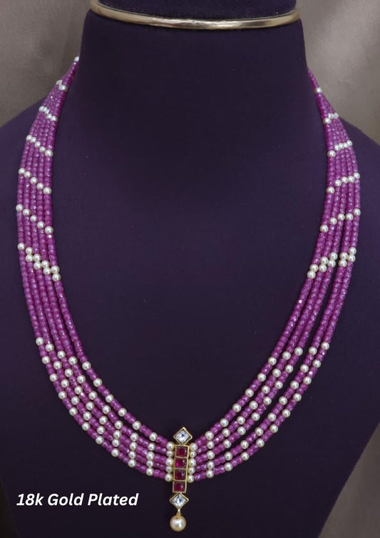 Kundan beads 18K gold plated Necklace