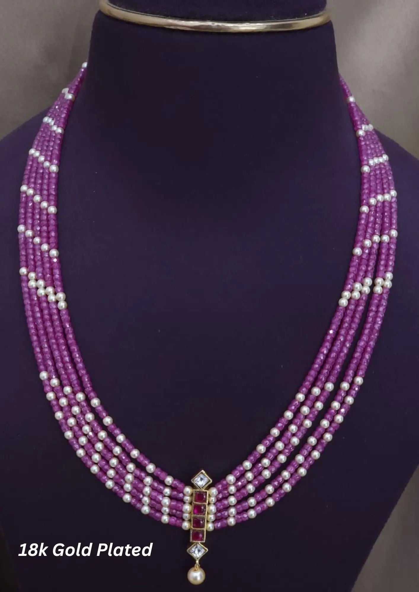 Kundan beads 18K gold plated Necklace