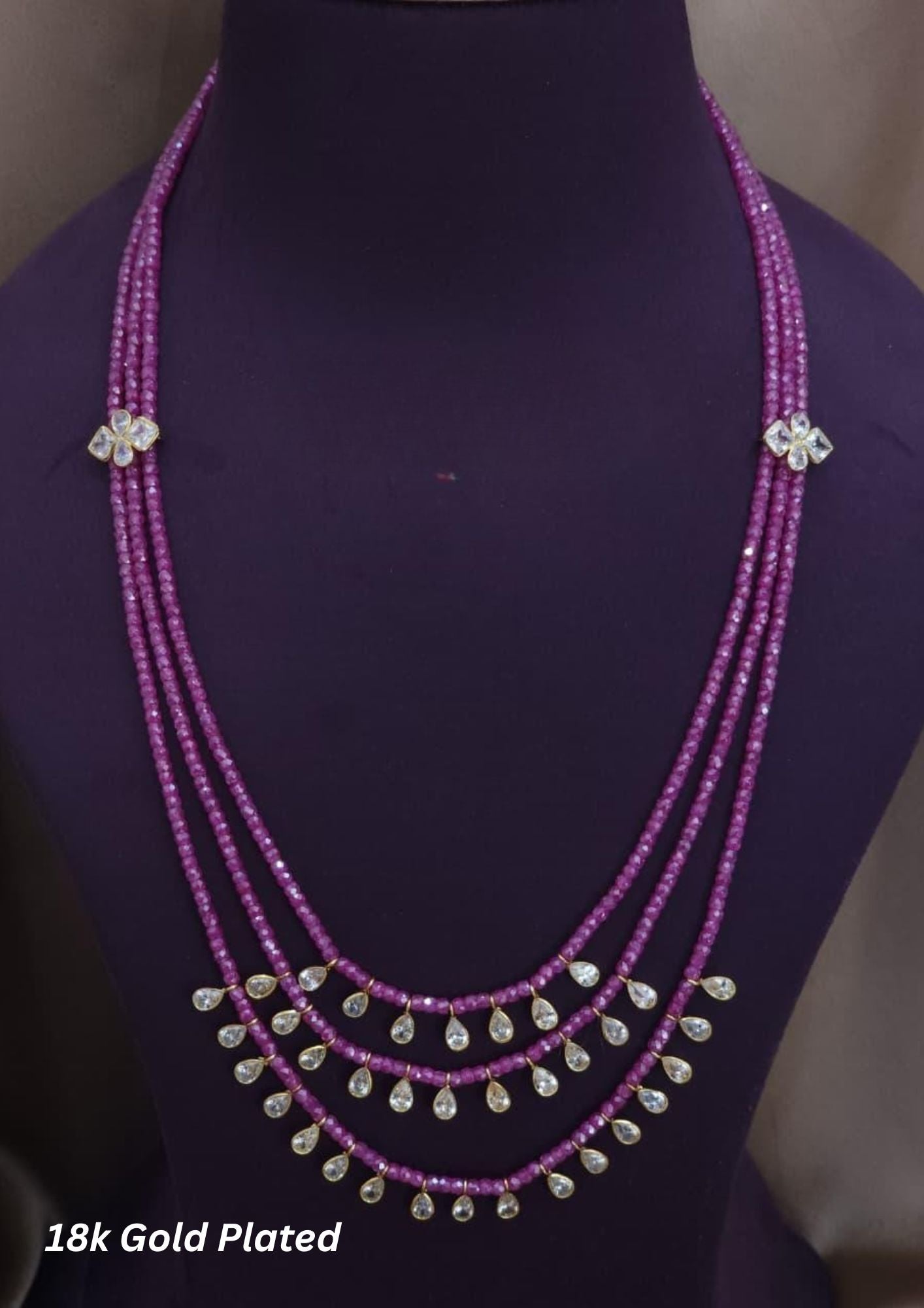 Kundan beads 18K gold plated necklace