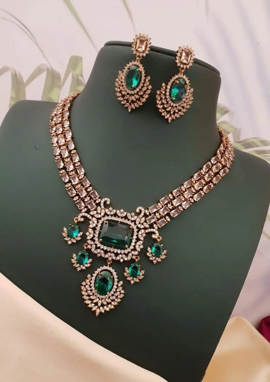 American Diamond Necklace Set Imitation Jewellery Online | Sonaaz India
