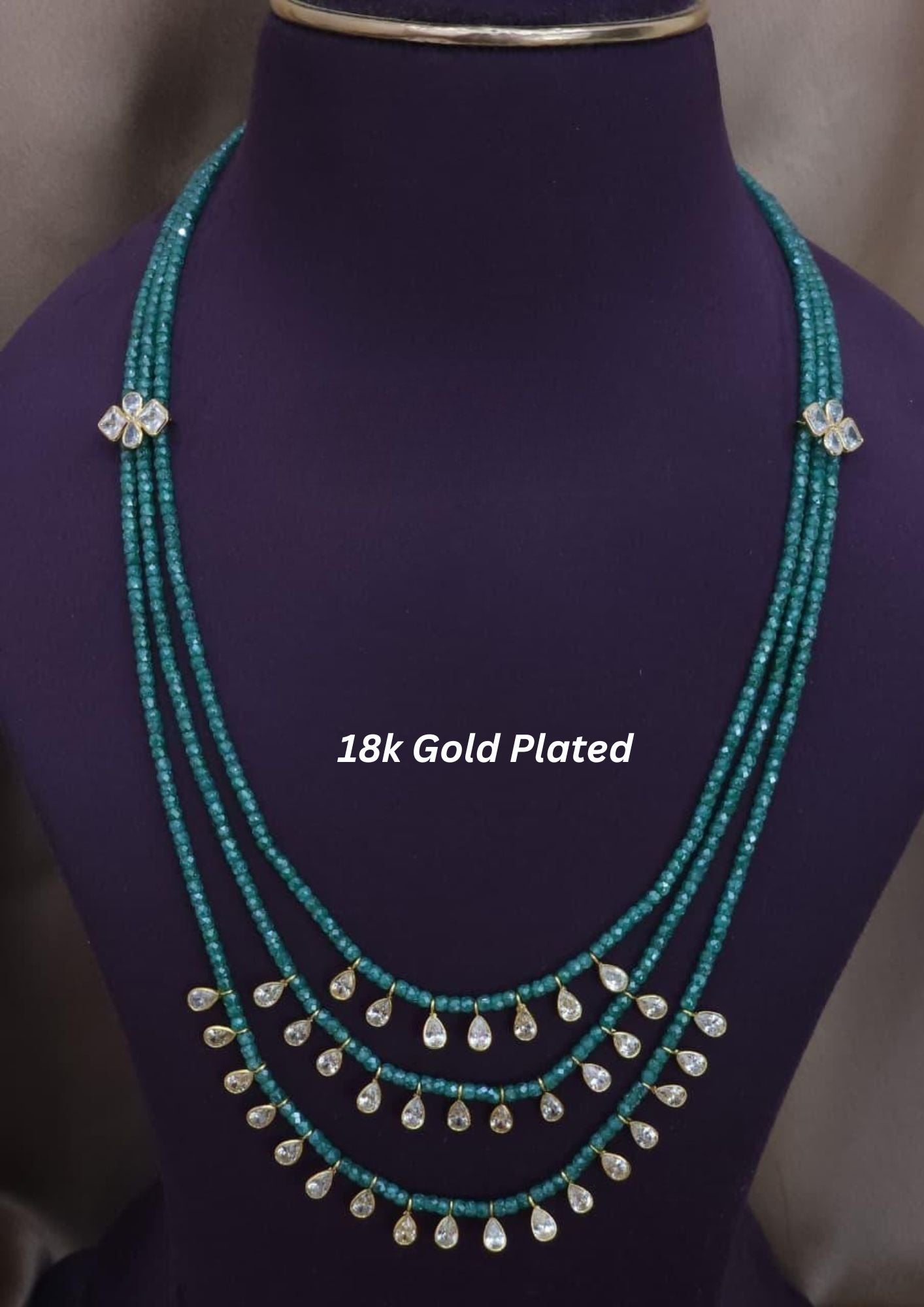Kundan beads 18K gold plated necklace