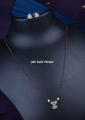 American diamond 18k gold plated mangalsutra with earrings