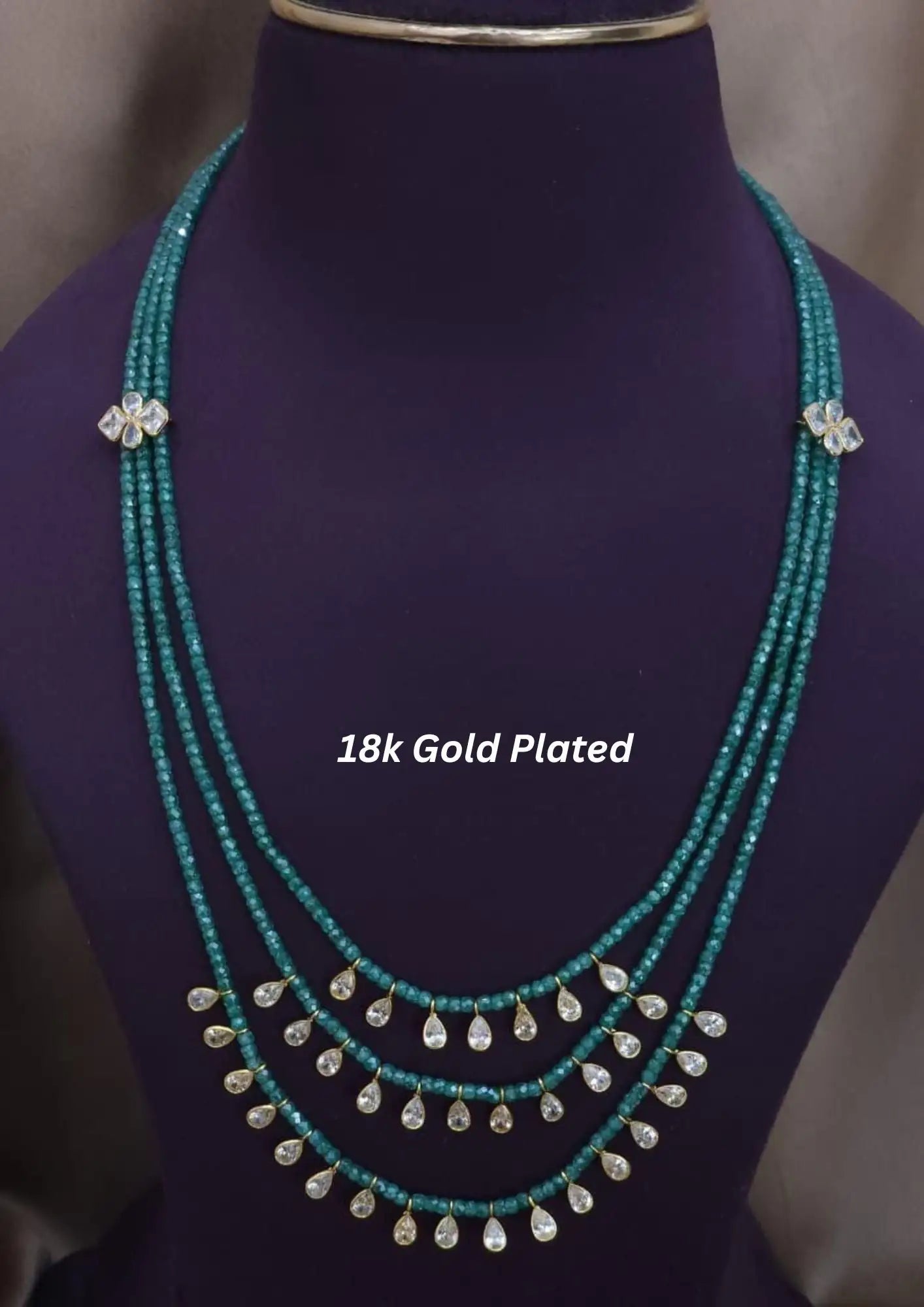 Kundan beads 18K gold plated necklace