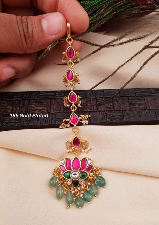 Jadau Kundan Maang Tikka Imitation Jewellery Online | Sonaaz India