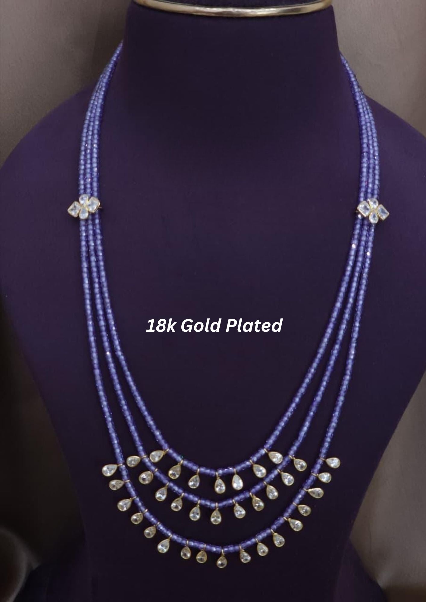 Kundan beads 18K gold plated necklace
