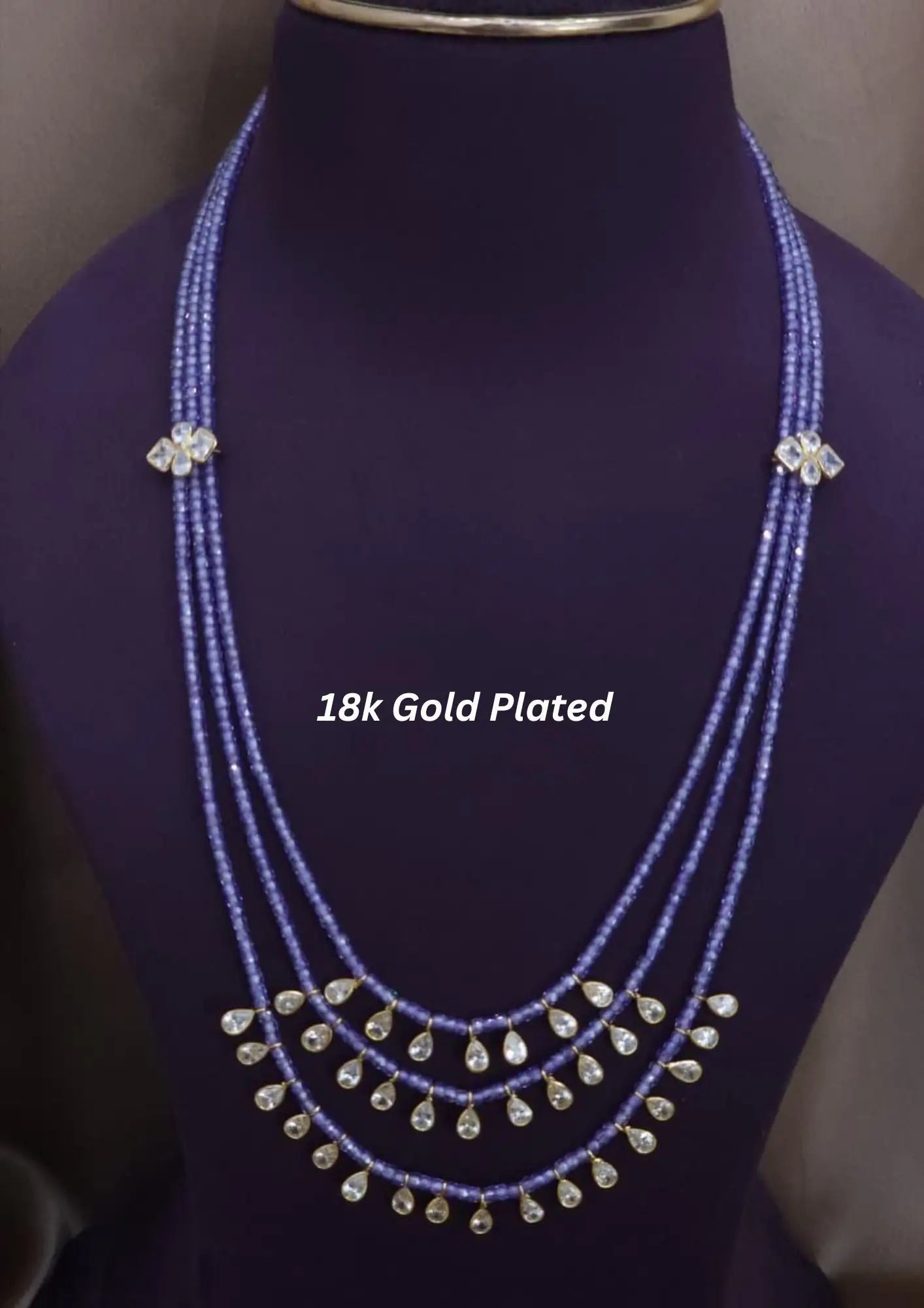 Kundan beads 18K gold plated necklace