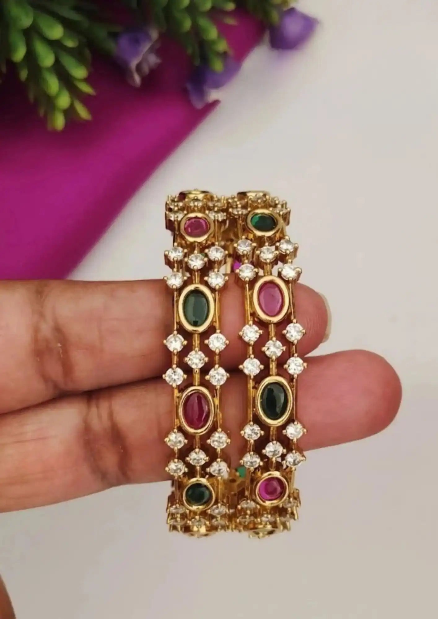 Kundan Bangles Imitation Jewellery Online | Sonaaz India