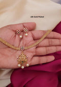 Kundan temple jewelry gold plated necklace with earrings