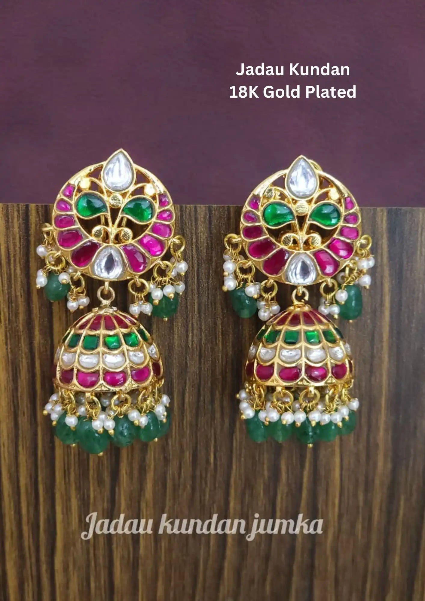 Jadau kundan 18k Gold plated earrings