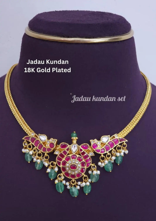 Jadau kundan 18k Gold plated Necklace