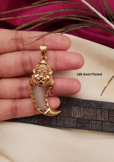 Lord narsimha gold plated pendant