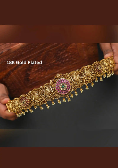 Jadau Kundan stone gold plated Adult hip-belt