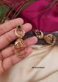 Kundan stone gold plated earrings