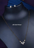 American diamond 18k gold plated mangalsutra with earrings
