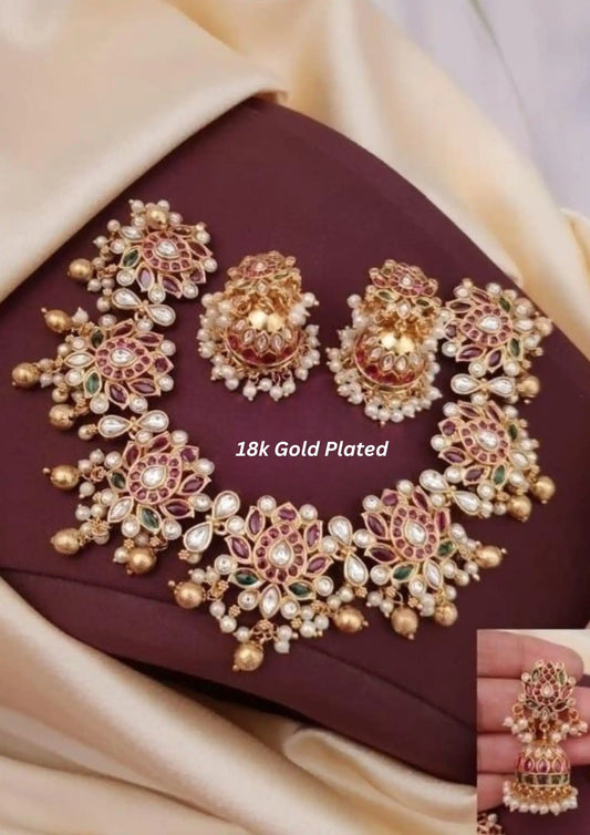 Kundan Necklace Set Imitation Jewellery Online | Sonaaz India