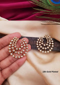 Kundan stone gold plated earrings