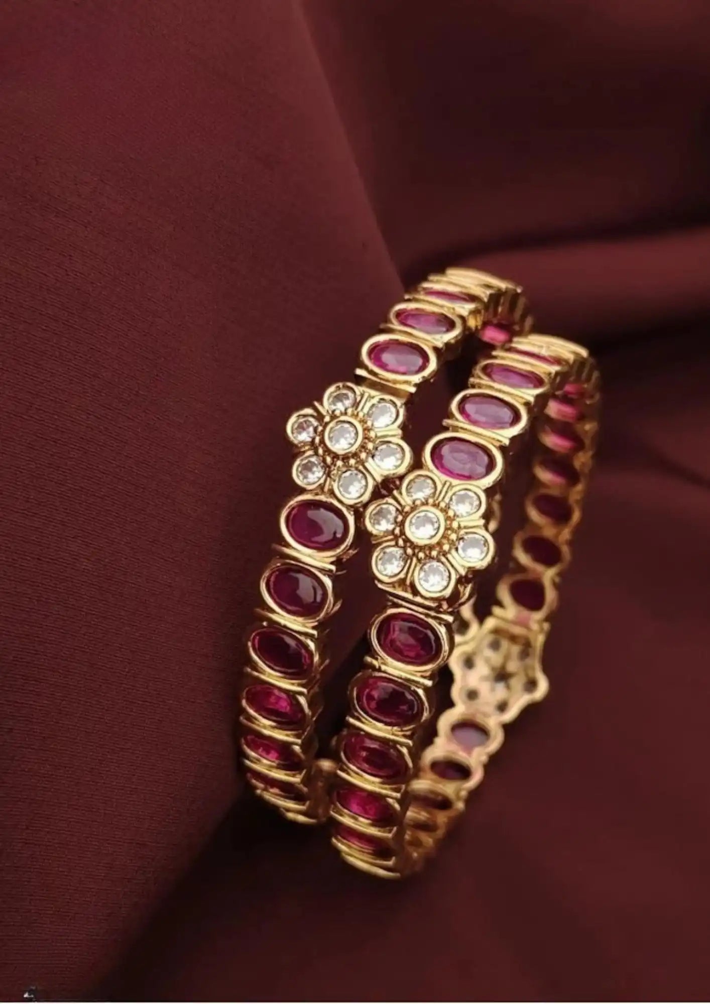 Kundan Openable Bangles Imitation Jewellery Online | Sonaaz India