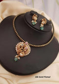 Kundan stone removable pendant necklace with earrings