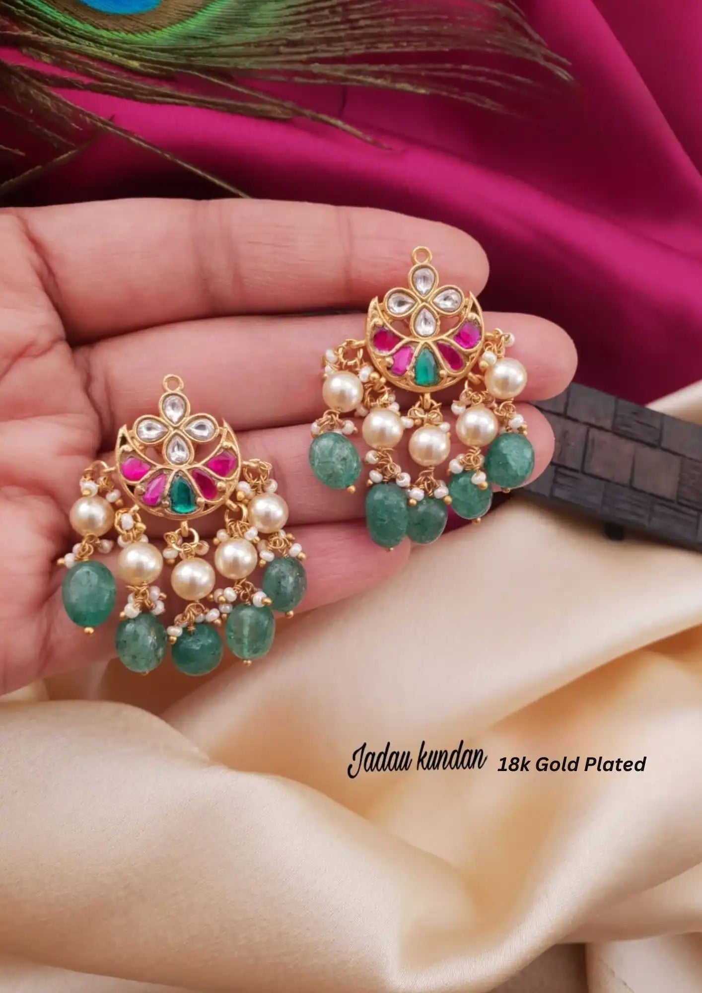 Jadau Kundan Necklace Set Imitation Jewellery Online | Sonaaz India