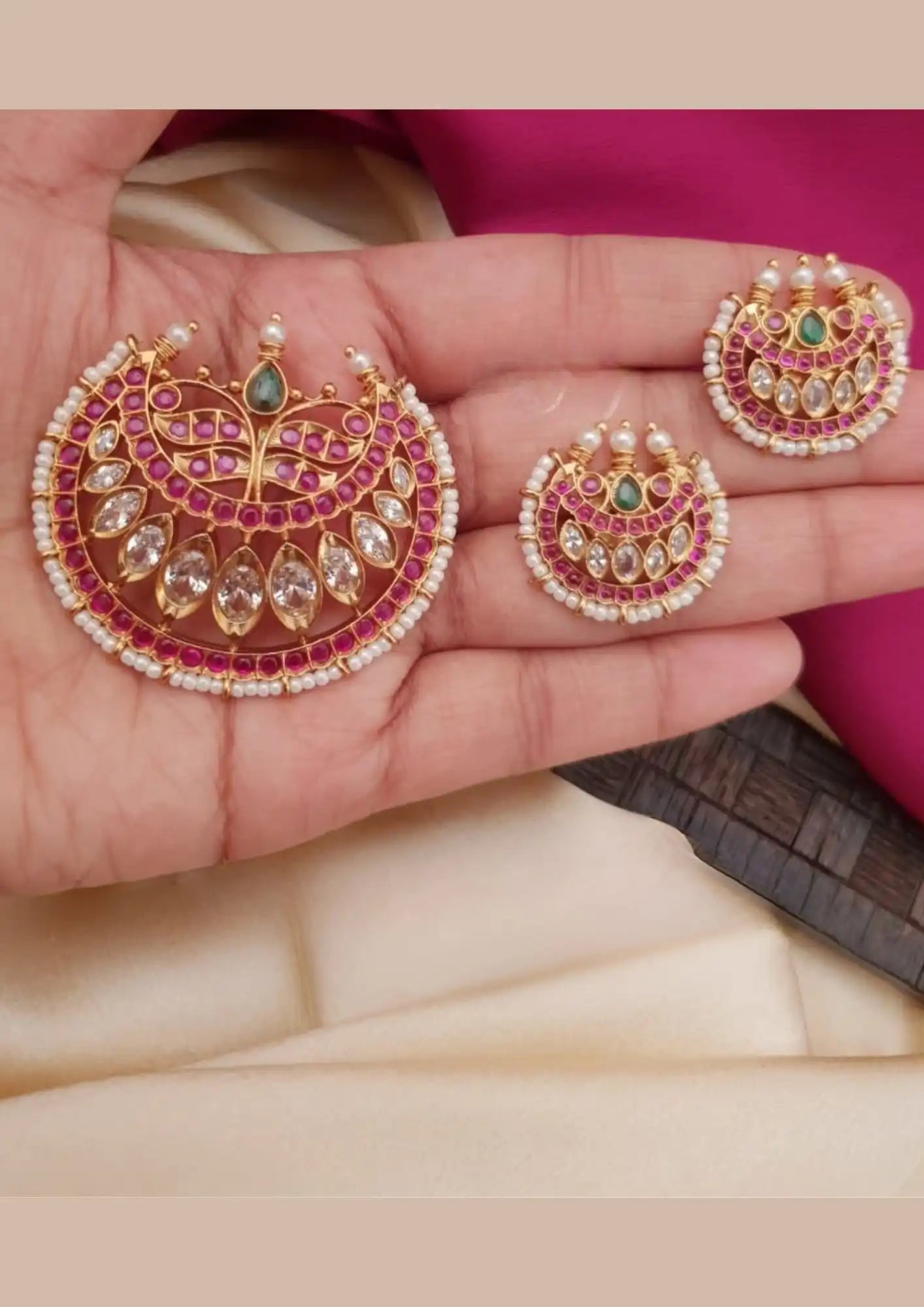 Kemp Stone Pendant Set South Indian Imitation Jewellery Online | Sonaaz Hyderabad
