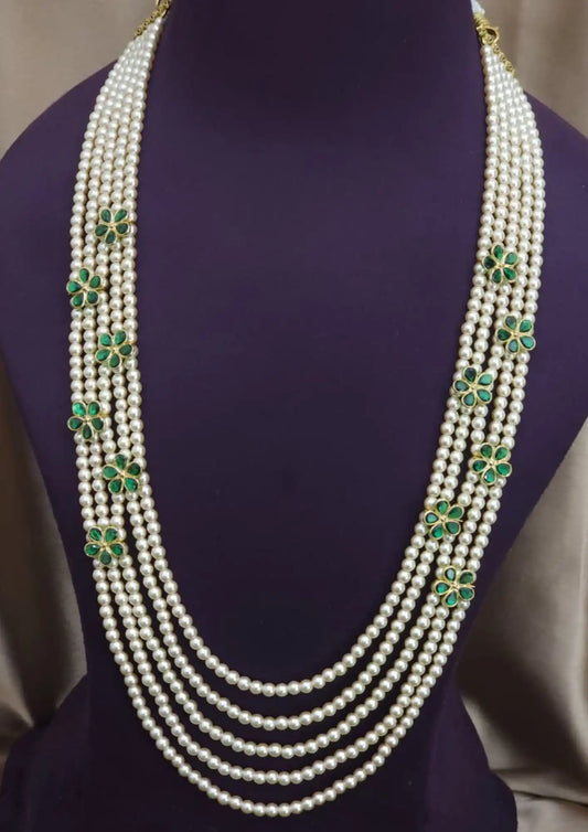 Kundan stone  and pearls necklace