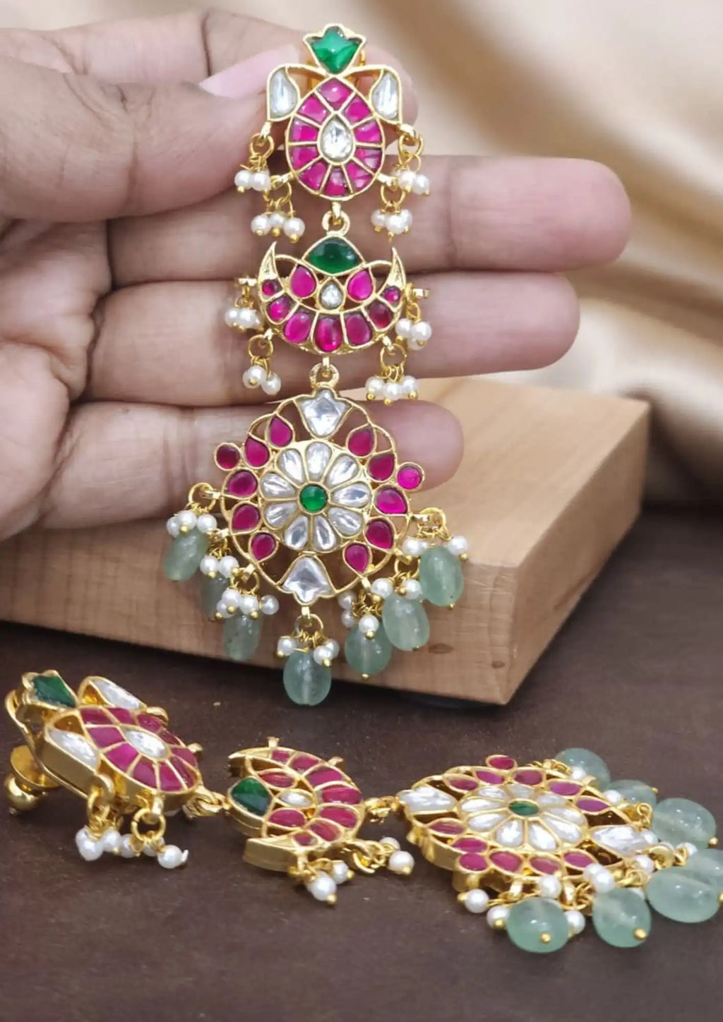 Jadau Kundan Earrings Imitation Jewellery Online | Sonaaz India
