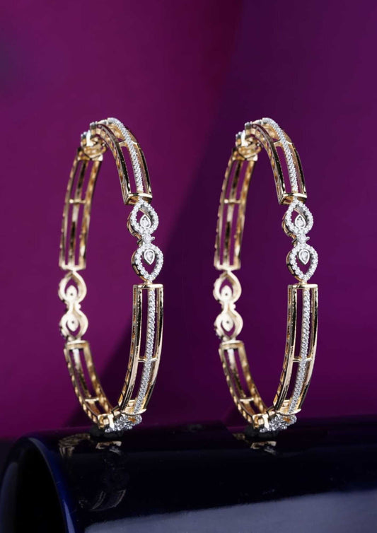 American diamond finish  18k gold plated bangles