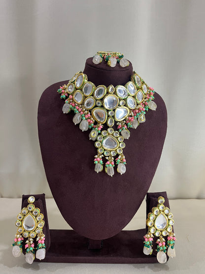 Paachi Kundan Necklace Set - Smokey