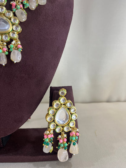 Paachi Kundan Necklace Set - Smokey