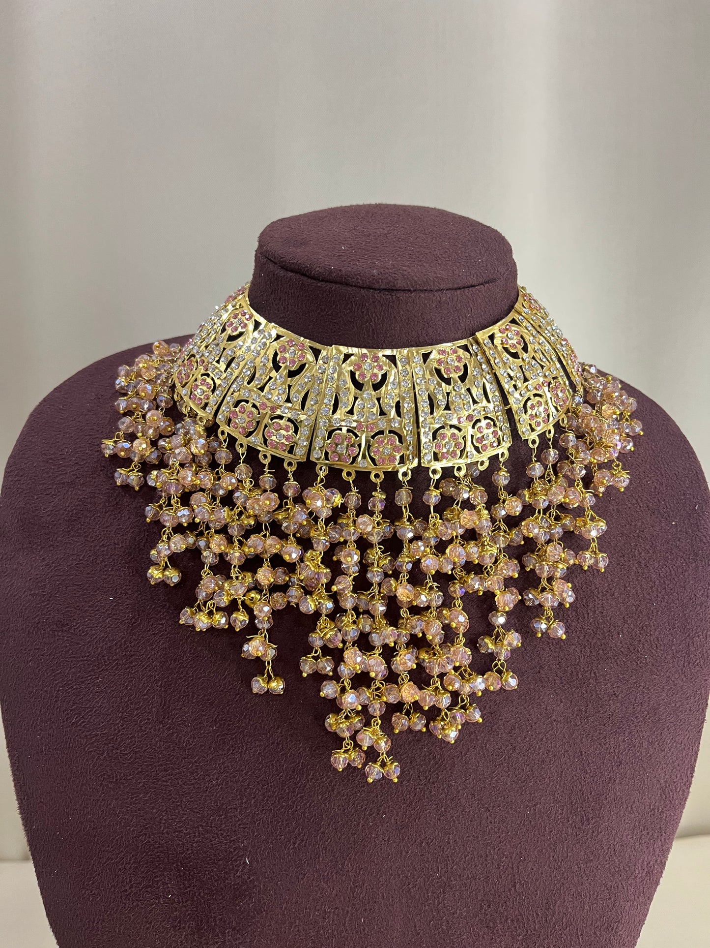 Jadau Necklace Set - Golden