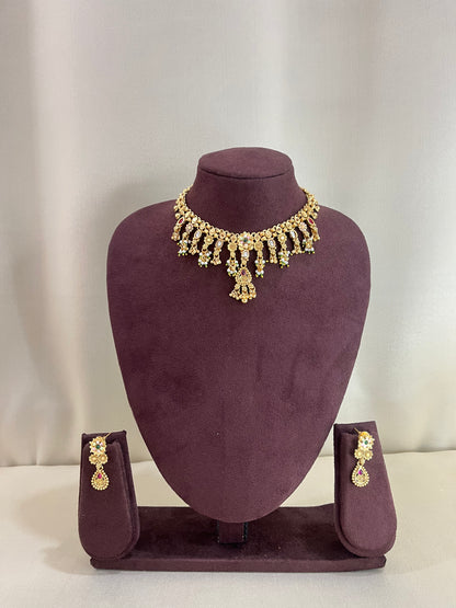 Heritage South Indian Necklace Set - Gold