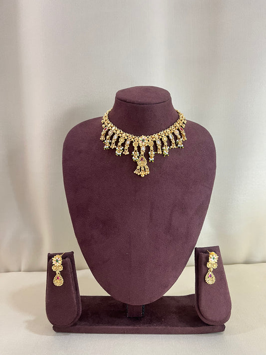 Heritage South Indian Necklace Set - Gold