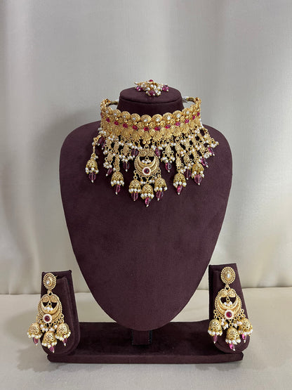 Heritage South Indian Necklace Set - Ruby